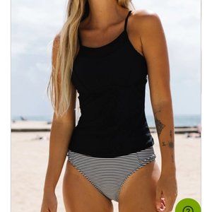 Beachissi Black Stripe 2pc Tankini Medium